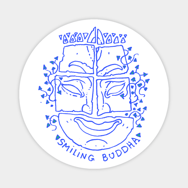 smiling Buddha face Magnet by croquis design